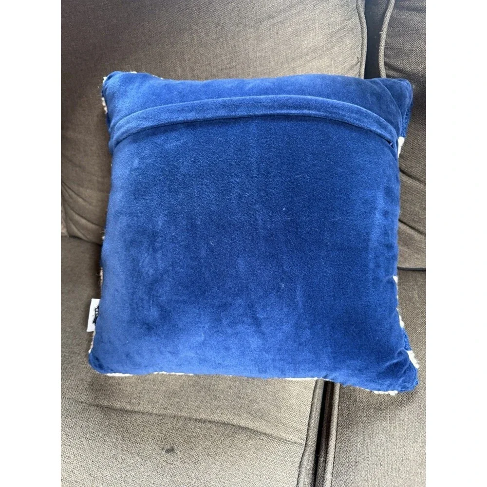 Mud Pie Whale Wool Pillow, 16” x 16” - Beach Seaside Ocean